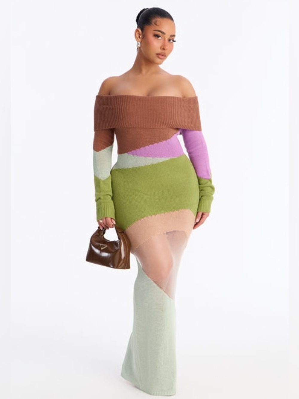 Fashion Nova Shayna Off Shoulder Sweater Maxi Dress